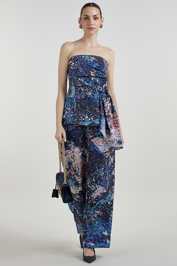 Multi-Colored Linen Blend Mosaic Printed Co-Ord Set by Sobariko at Pernia's Pop Up Shop