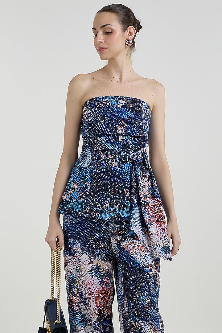 Multi-Colored Linen Blend Mosaic Printed Co-Ord Set by Sobariko at Pernia's Pop Up Shop