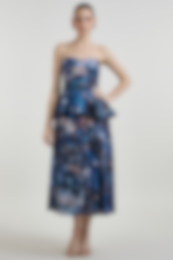 Multi-Colored Linen Blend Mosaic Printed Skirt Set by Sobariko at Pernia's Pop Up Shop