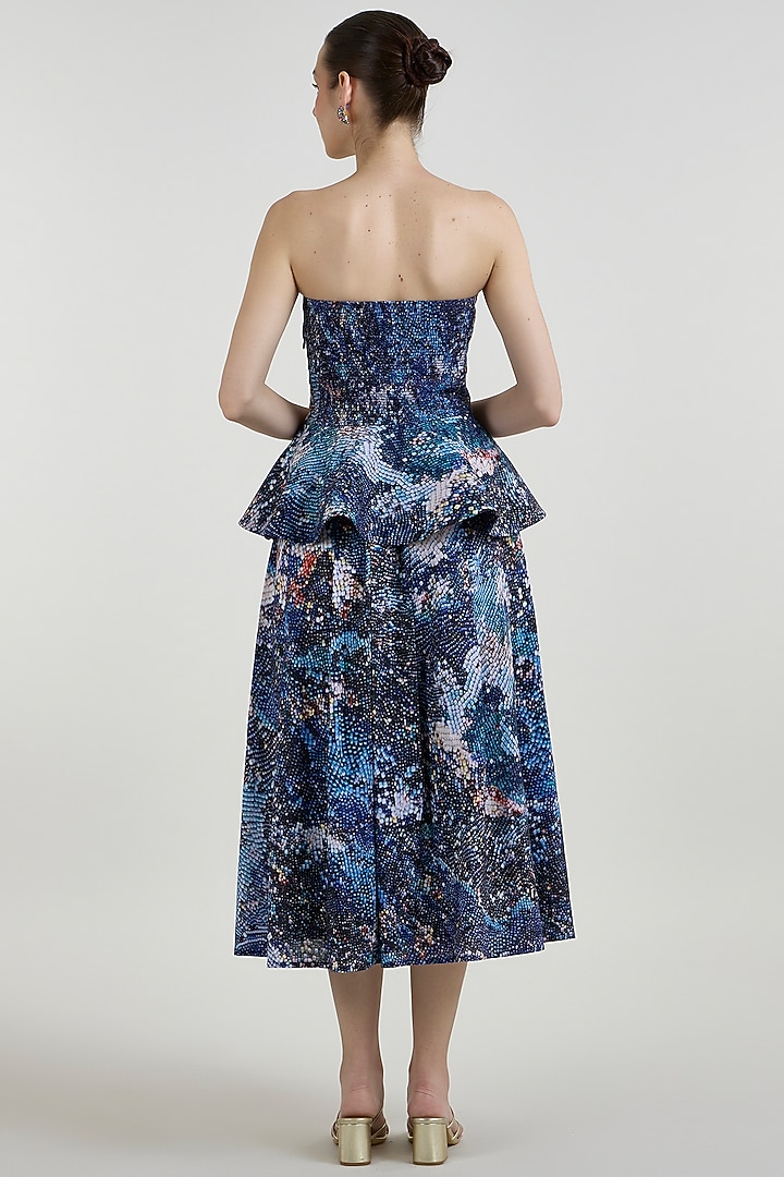 Multi-Colored Linen Blend Mosaic Printed Skirt Set by Sobariko at Pernia's Pop Up Shop