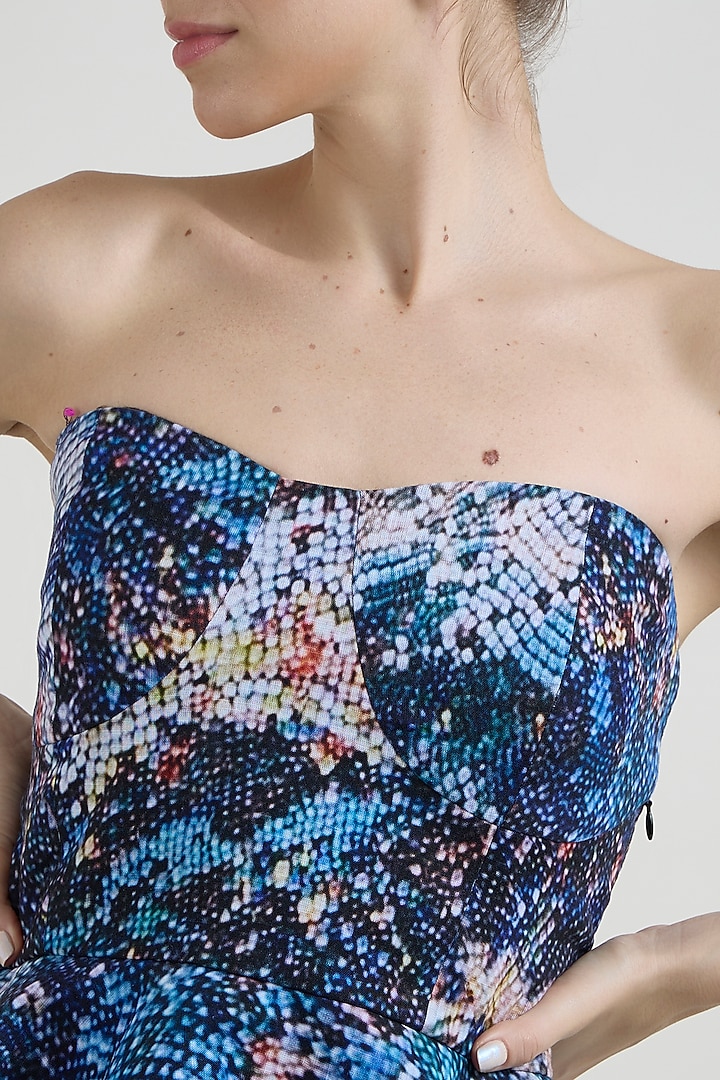 Multi-Colored Linen Blend Mosaic Printed Skirt Set by Sobariko at Pernia's Pop Up Shop