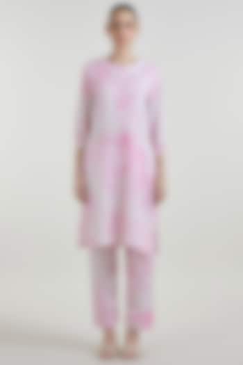 Pink & Ivory Linen Blend Toile Printed Co-Ord Set by Sobariko at Pernia's Pop Up Shop