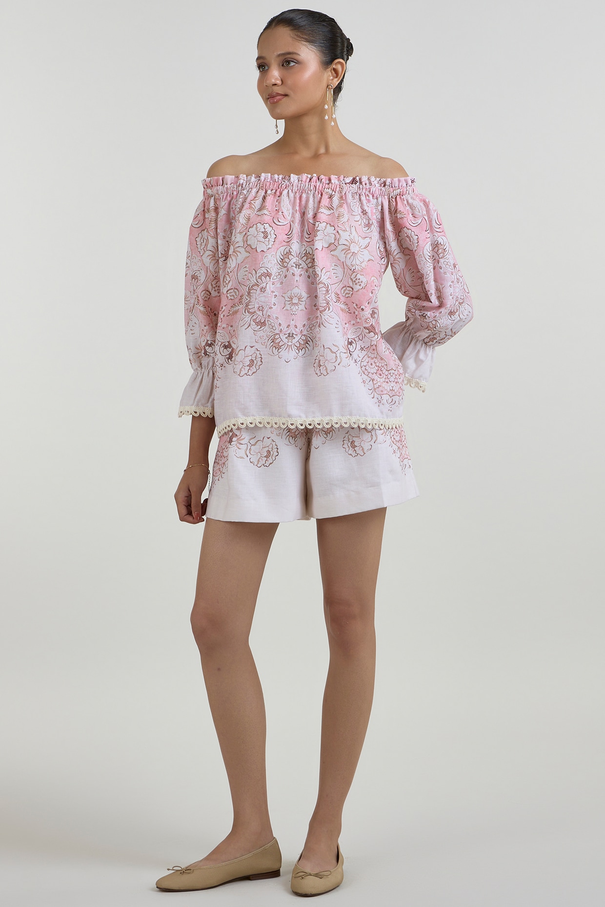 Sobariko Multi-Colored Linen Blend Printed Co-Ord Set