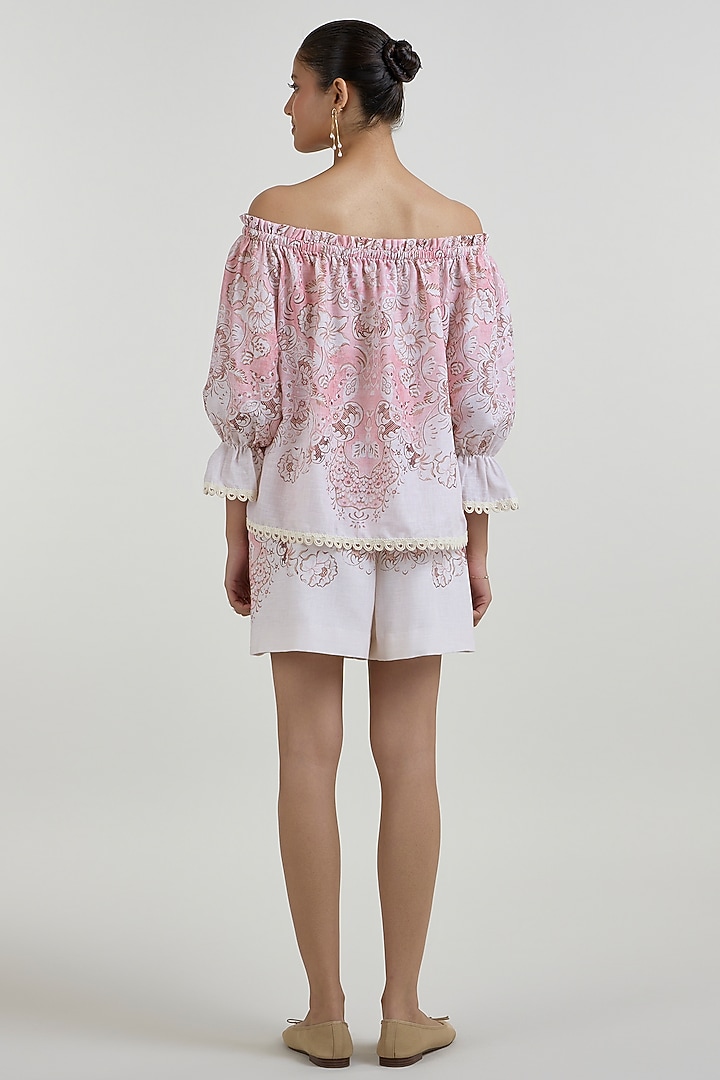 Multi-Colored Linen Blend Printed Co-Ord Set by Sobariko at Pernia's Pop Up Shop