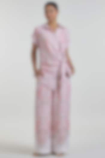 Multi-Colored Linen Blend Printed Co-Ord Set by Sobariko at Pernia's Pop Up Shop