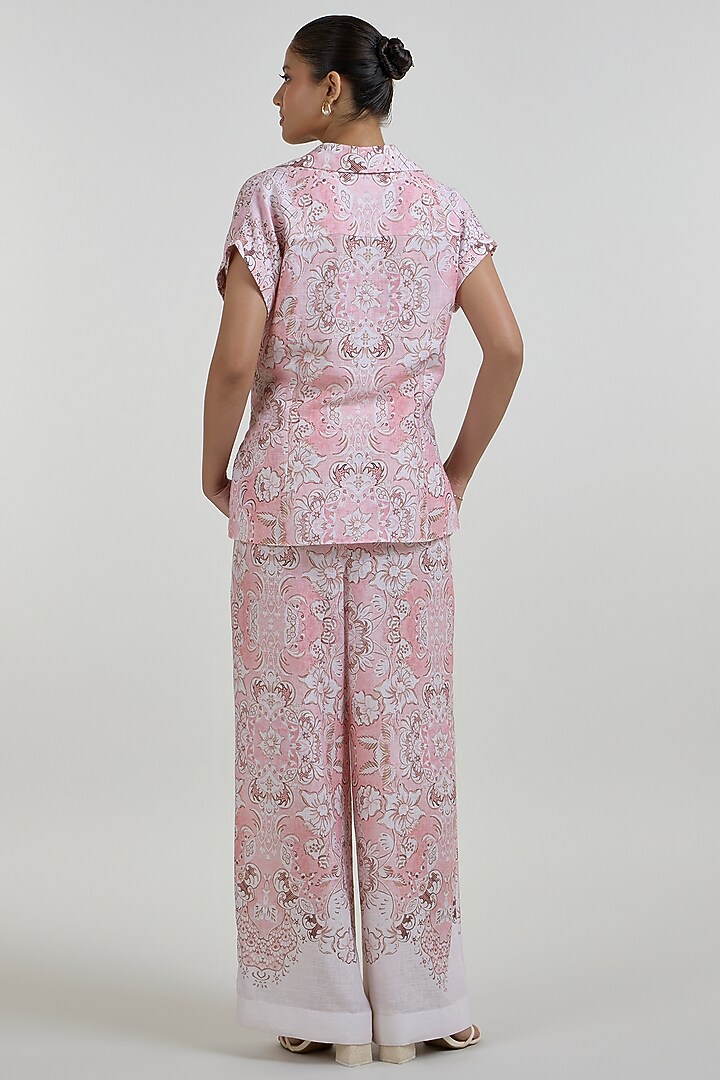 Multi-Colored Linen Blend Printed Co-Ord Set by Sobariko at Pernia's Pop Up Shop