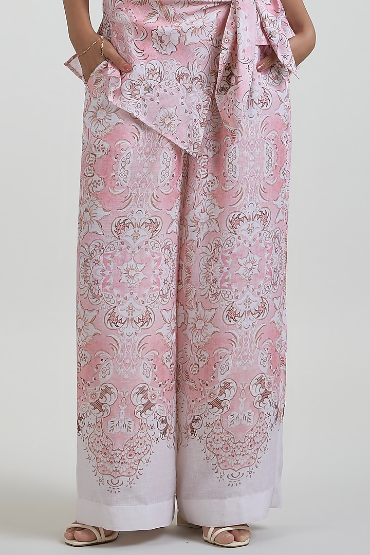 Multi-Colored Linen Blend Printed Co-Ord Set by Sobariko at Pernia's Pop Up Shop