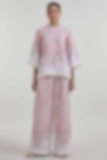 Multi-Colored Linen Blend Floral Printed Co-Ord Set by Sobariko at Pernia's Pop Up Shop