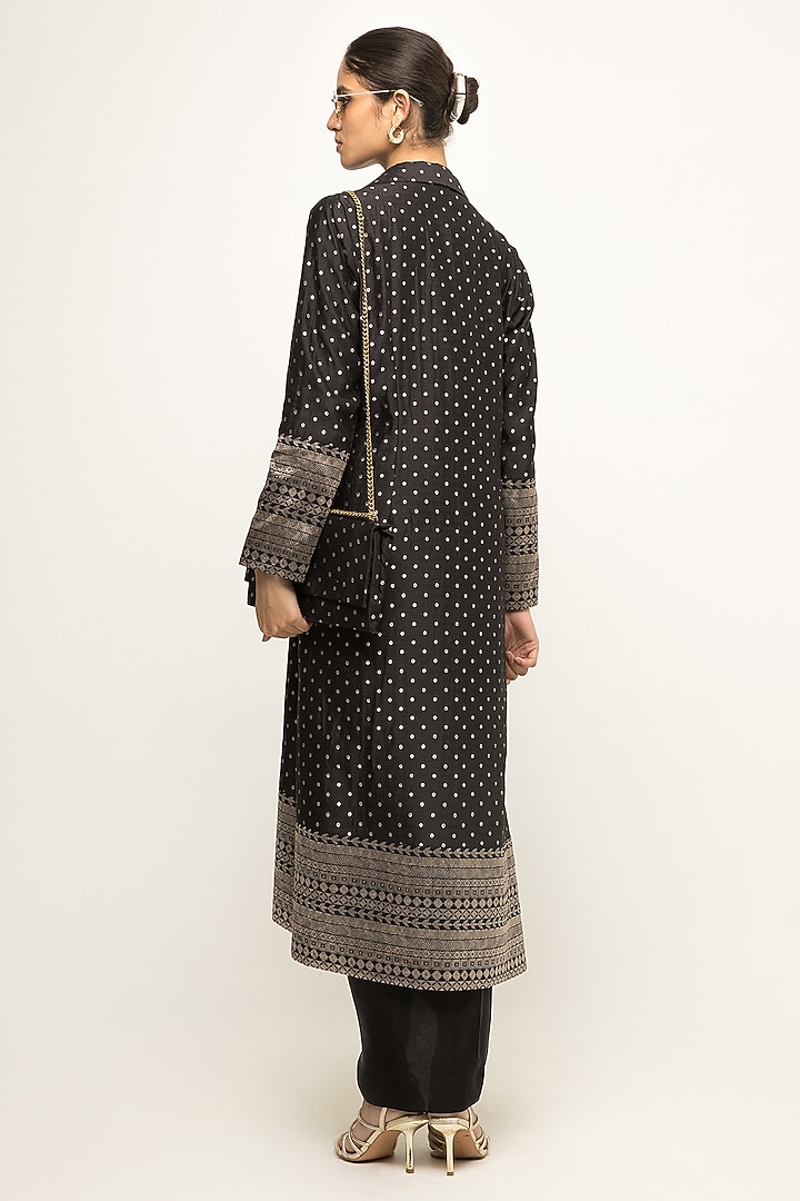 Black Satin Asymmetric Jacket Cocktail Dress by Sobariko at Pernia's Pop Up Shop