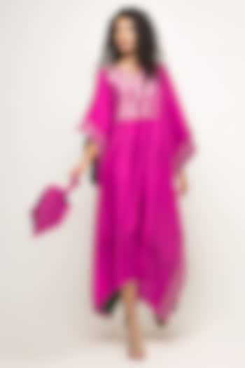 Pink Silk Kaftan by Sobariko at Pernia's Pop Up Shop