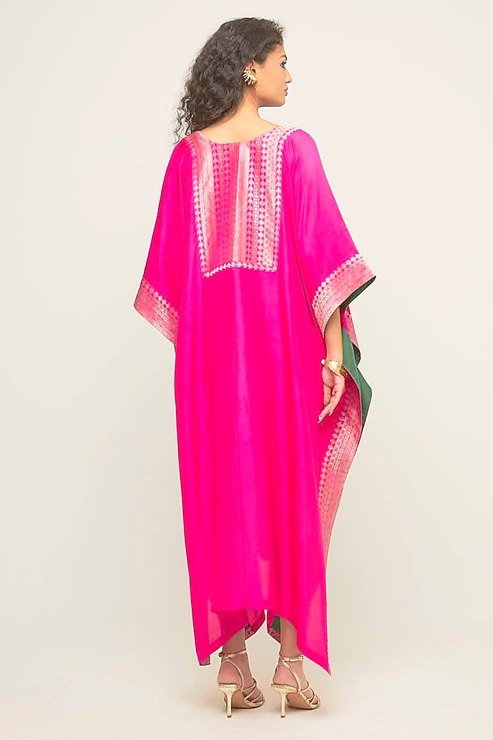 Pink Silk Kaftan by Sobariko at Pernia's Pop Up Shop
