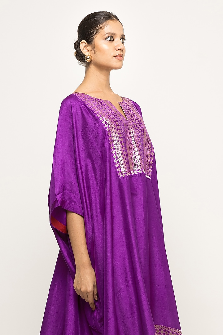 Purple Silk Kaftan by Sobariko at Pernia's Pop Up Shop
