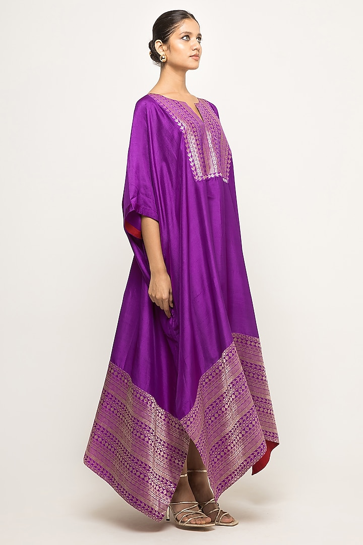 Purple Silk Kaftan by Sobariko at Pernia's Pop Up Shop