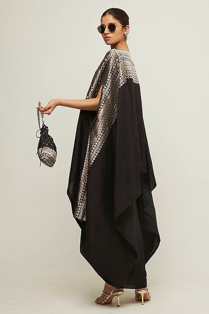 Black Silk Cape Set by Sobariko at Pernia's Pop Up Shop