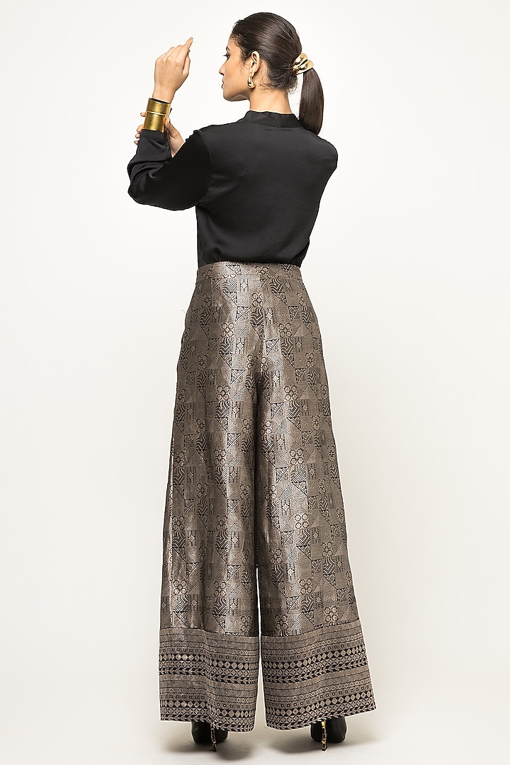 Black Brocade Pant Set by Sobariko at Pernia's Pop Up Shop