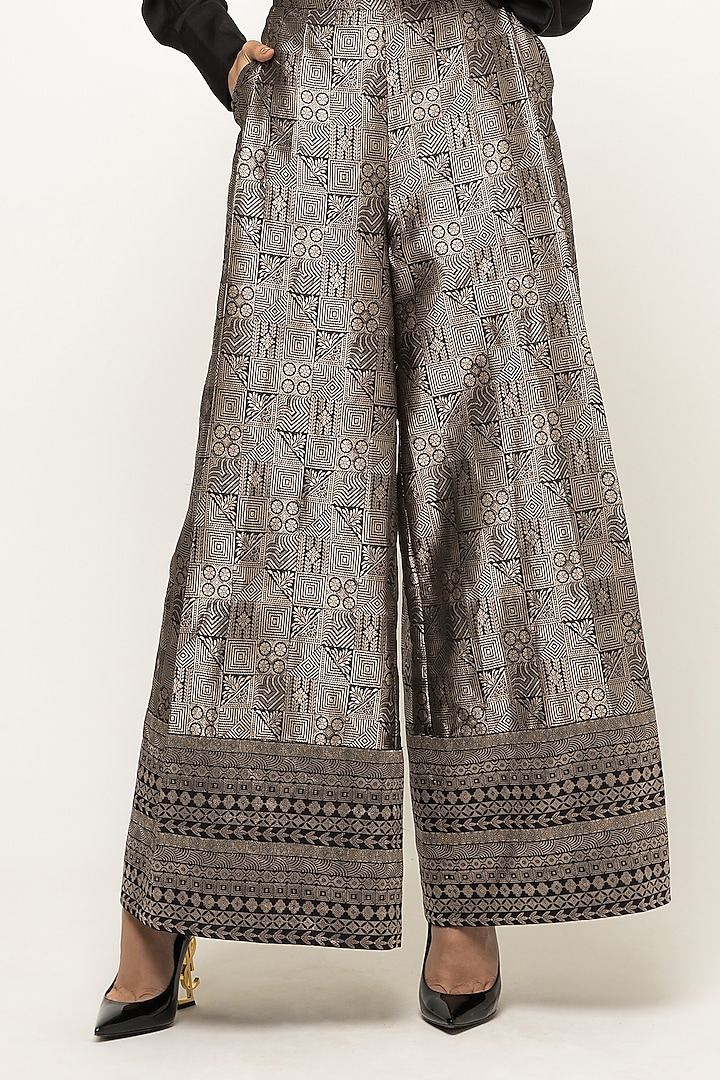 Black Brocade Pant Set by Sobariko at Pernia's Pop Up Shop
