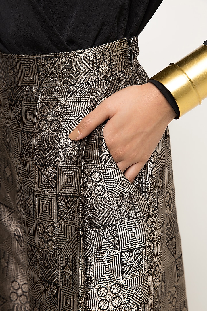 Black Brocade Pant Set by Sobariko at Pernia's Pop Up Shop