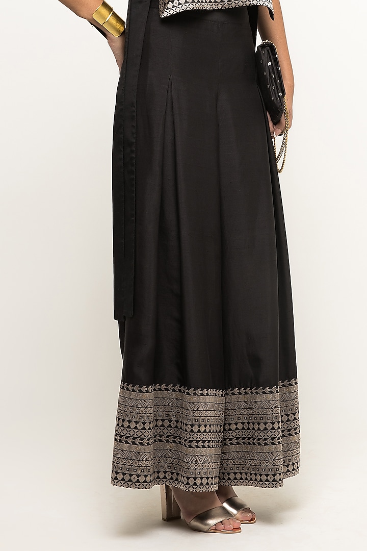 Black Silk Pleated Pant Set by Sobariko at Pernia's Pop Up Shop