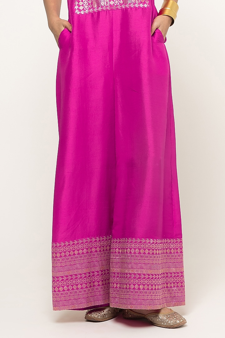 Pink Pure Silk Jumpsuit by Sobariko at Pernia's Pop Up Shop