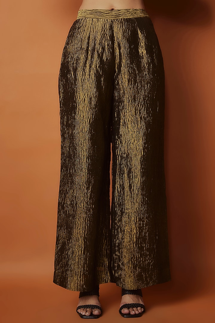 Metallic Gold Crushed Tissue Jacket Set by Sobariko at Pernia's Pop Up Shop