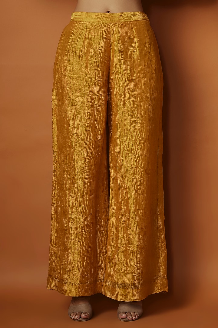 Metallic Gold Crushed Tissue Wrap Blazer Set by Sobariko at Pernia's Pop Up Shop