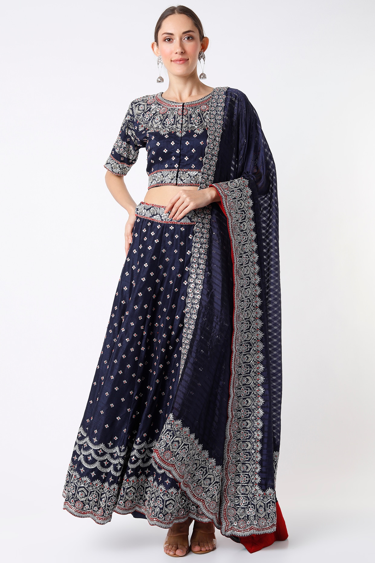 Navy Blue Lehengas - Buy Navy Blue Lehenga Designs Sets Online at Best  Prices