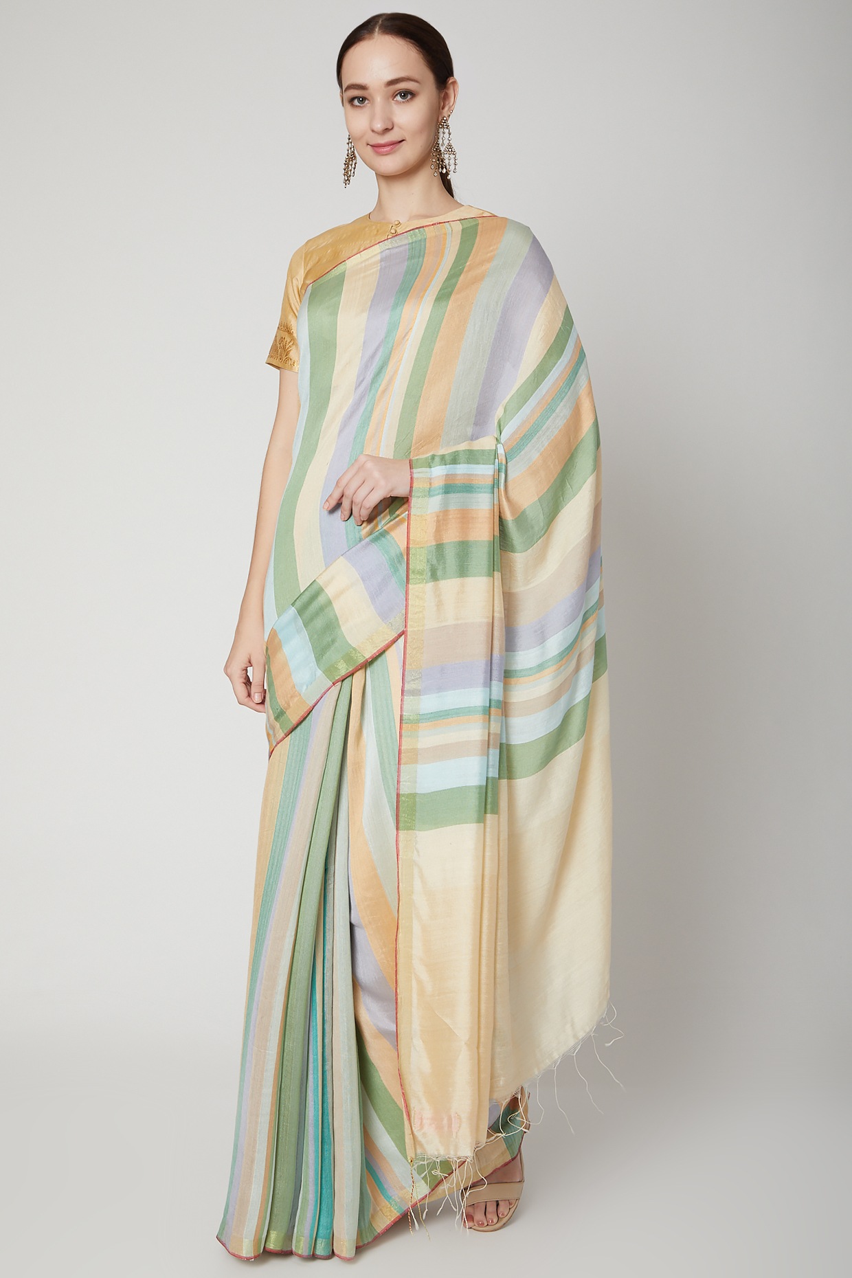 Buy Striped Chanderi Online In India - Etsy India