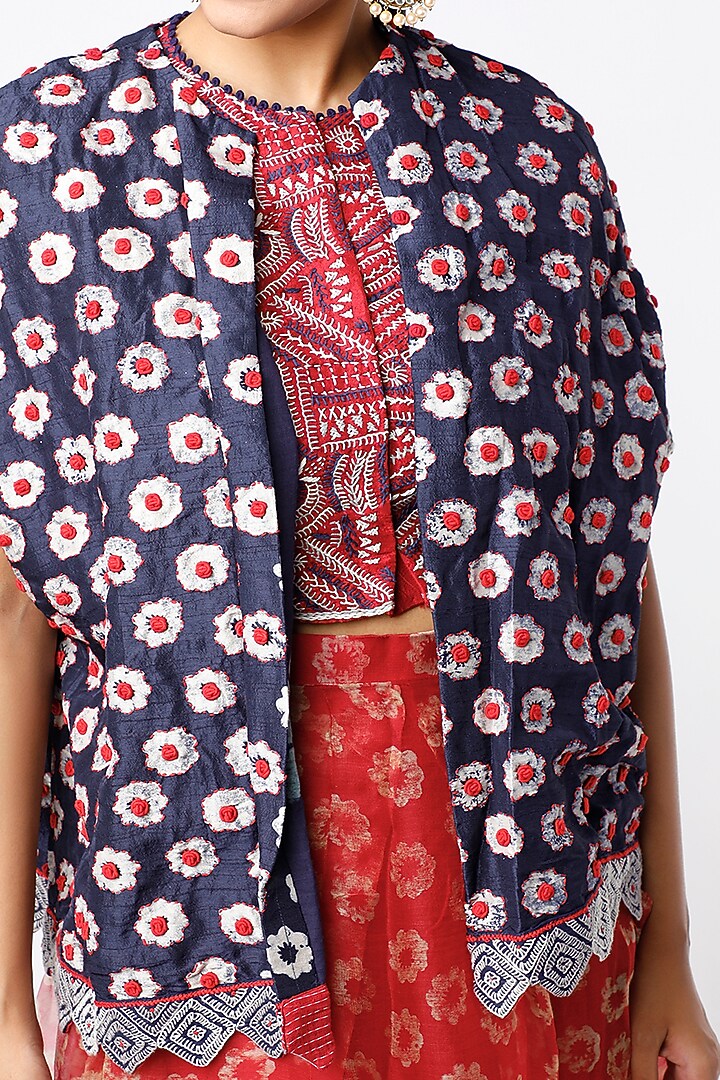 Red Organza Skirt Set by Soumodeep Dutta at Pernia's Pop Up Shop