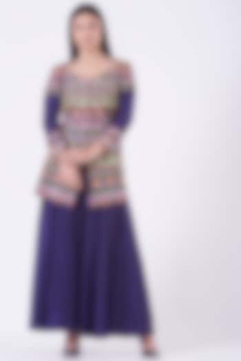 Clear Purple Blended Silk Pant Set by Sonali Gupta