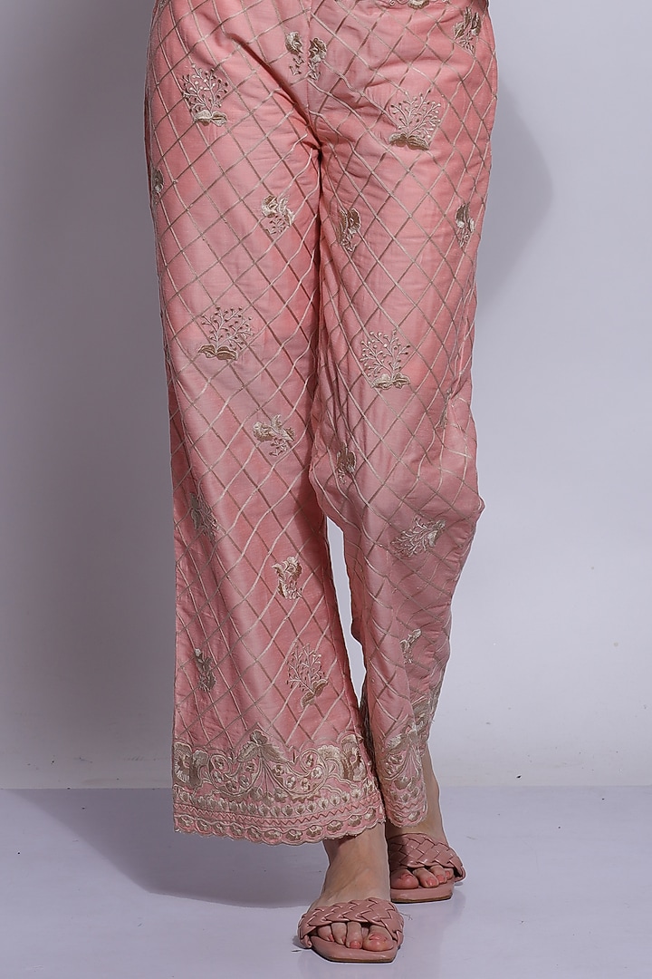 Pecah Silk & Cotton Hand Embroidered Jacket Set by Sonali Gupta at Pernia's Pop Up Shop