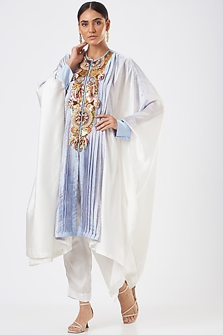 White Hand Embroidered Kaftan by Sonali Gupta