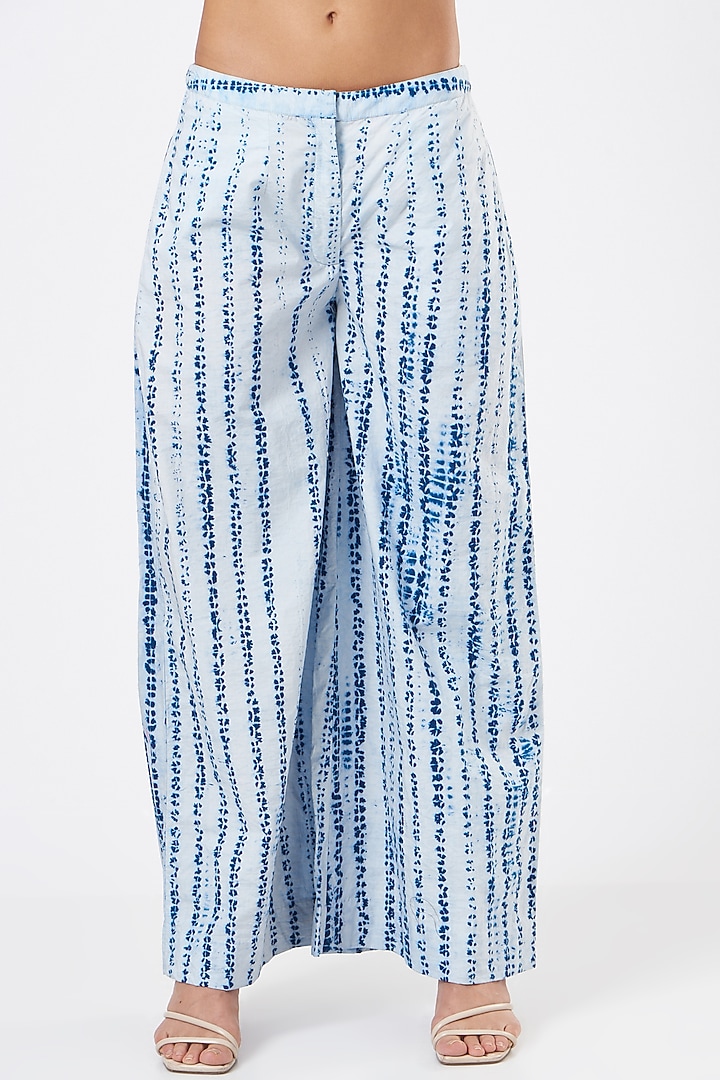 Light Blue Cotton Reversible Pant Set by Sonali Gupta at Pernia's Pop Up Shop