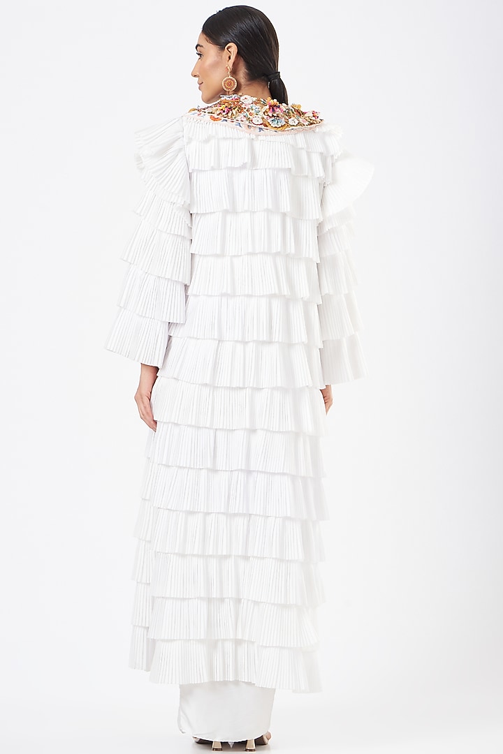 White Embroidered Jacket Set by Sonali Gupta at Pernia's Pop Up Shop