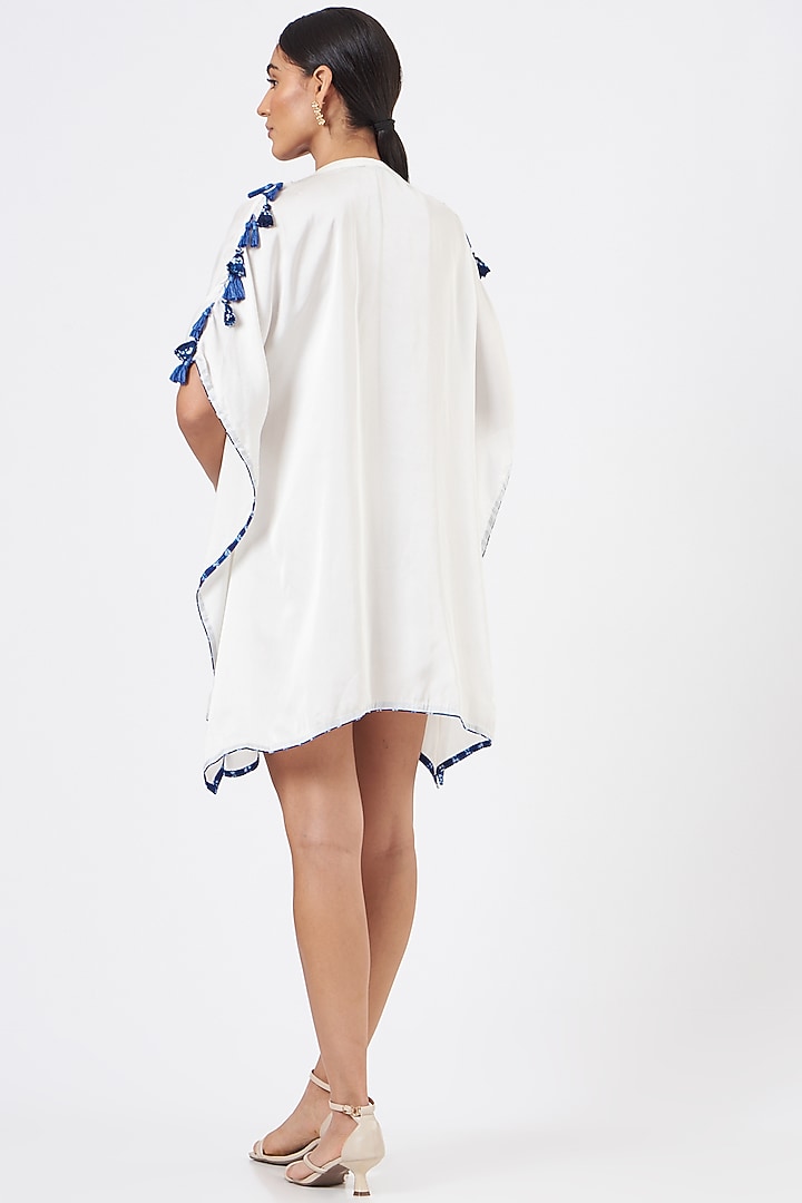 White Chikankari Embroidered Kaftan by Sonali Gupta at Pernia's Pop Up Shop