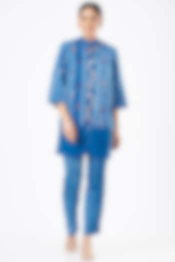 Blue Shibori Pant Set  by Sonali Gupta
