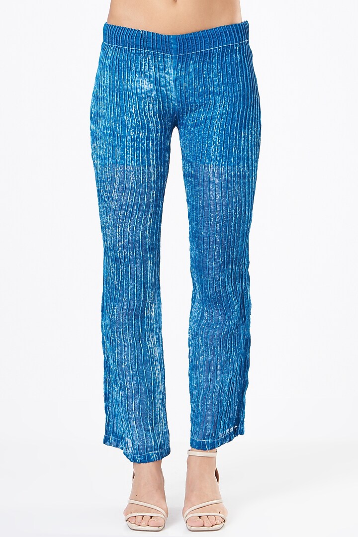 Blue Shibori Pant Set by Sonali Gupta at Pernia's Pop Up Shop