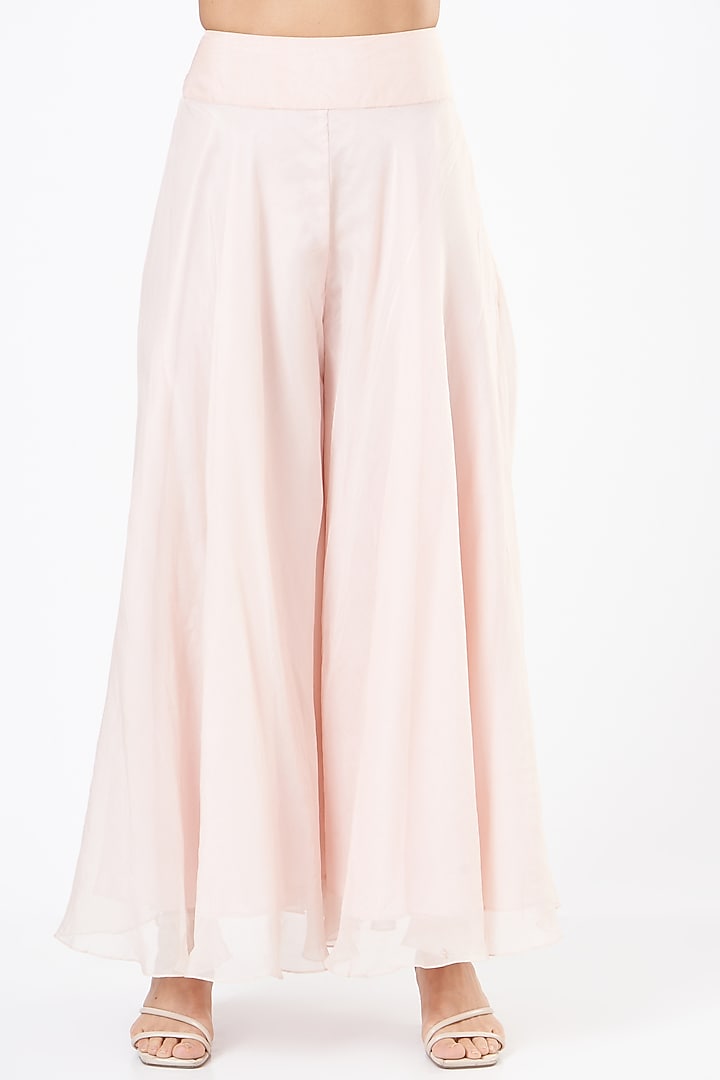 Blush Pink Pure Silk Wedding Sharara Set by Sonali Gupta at Pernia's Pop Up Shop