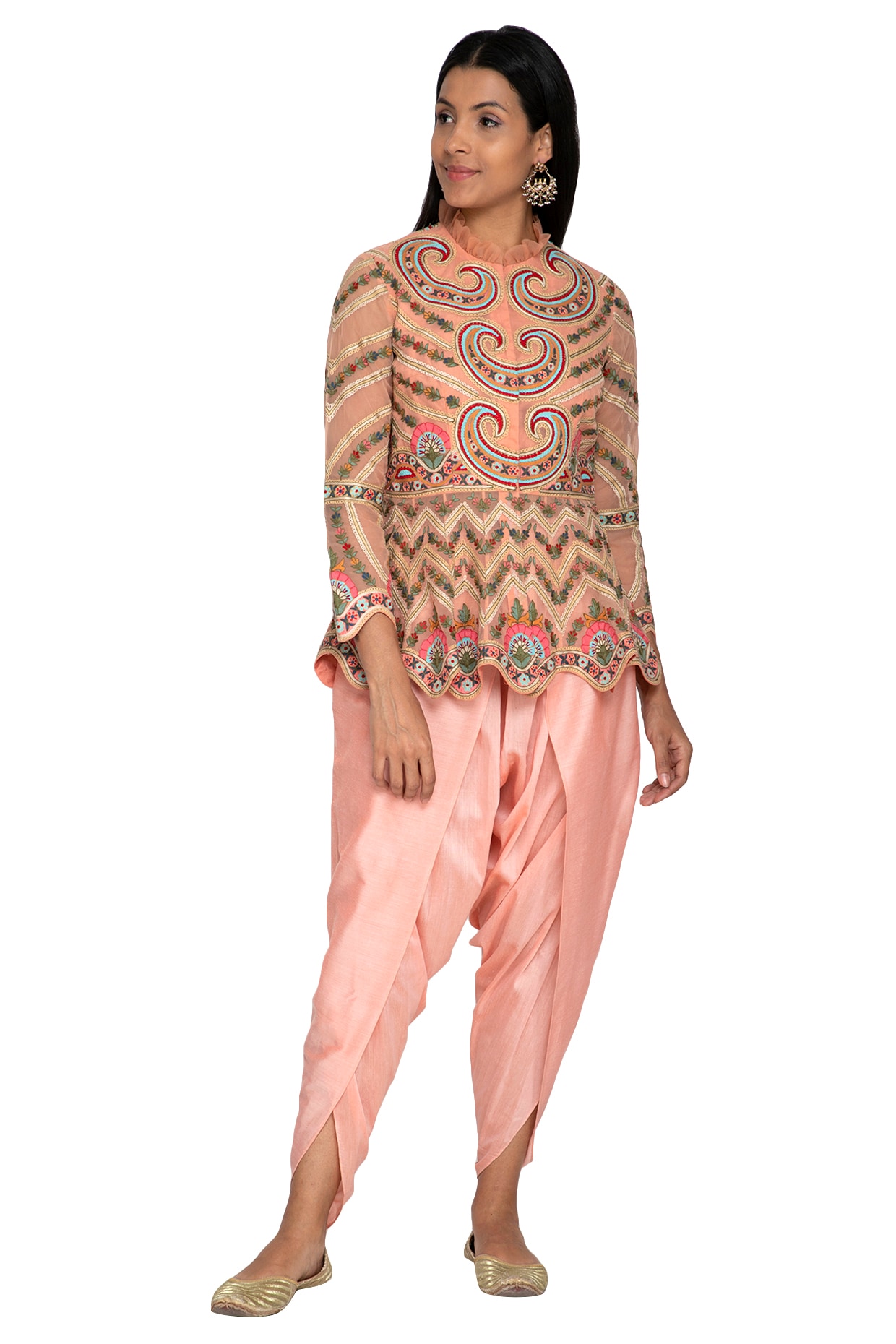 Gajra Gang Bageecha Pink Crop Top With Off White Dhoti Pant (Set of 2): Buy  Gajra Gang Bageecha Pink Crop Top With Off White Dhoti Pant (Set of 2)  Online at Best