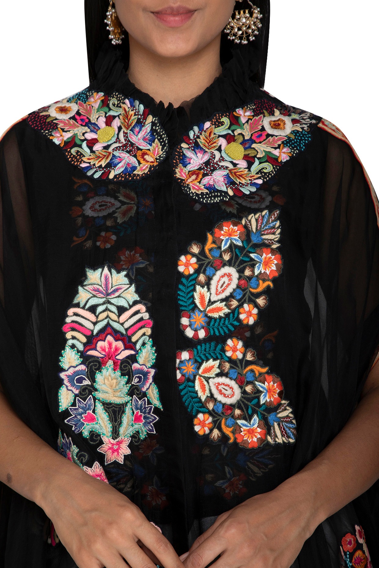 embroidered cape jacket