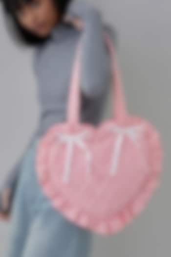 Pink Cotton Gingham Heart Handbag by Soho Boho Studio at Pernia's Pop Up Shop