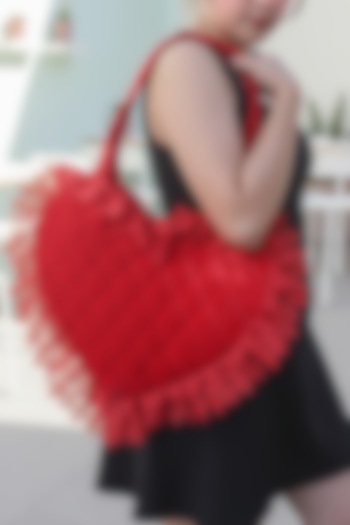 Red Velvet Quilted Heart Bag by Soho Boho Studio at Pernia's Pop Up Shop