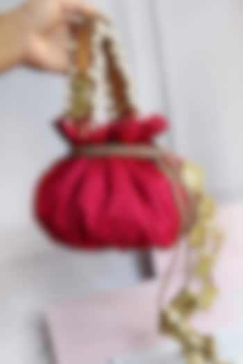 Hot Pink Silk Potli Bag by Soho Boho Studio at Pernia's Pop Up Shop