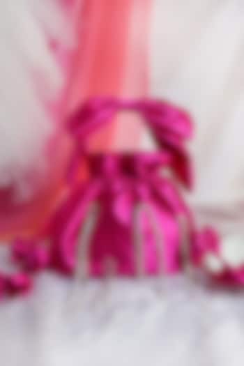 Pink Satin Embellished Potli by Soho Boho Studio