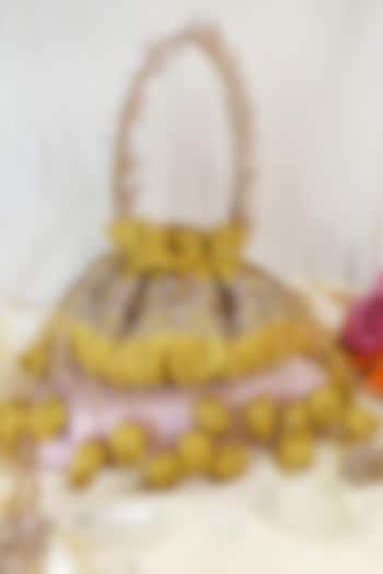 Gold Silk Handcrafted Potli by Soho Boho Studio at Pernia's Pop Up Shop