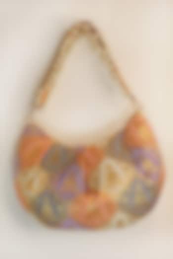 Multi-Colored Banarasi Silk Pearl Embellished Potli by Soho Boho Studio at Pernia's Pop Up Shop