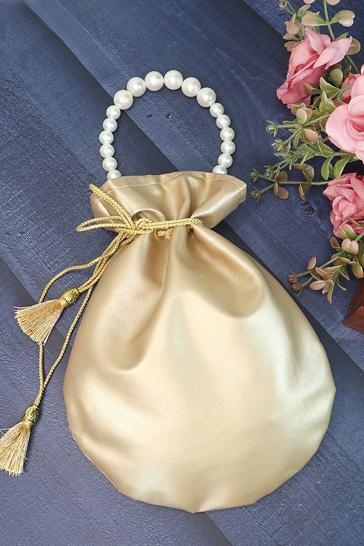 Gold Rexine Potli by Soho Boho Studio at Pernia's Pop Up Shop