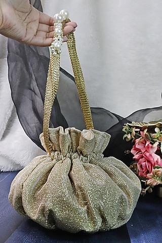 Gold Imported Mixed Lycra Potli by Soho Boho Studio