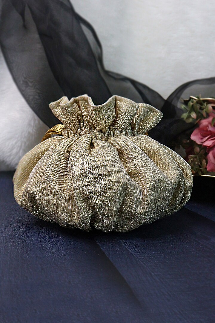 Gold Imported Mixed Lycra Potli by Soho Boho Studio at Pernia's Pop Up Shop