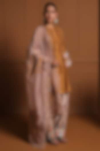 Yellow Silk Cutwork Kurta Set by Sonia Khatri at Pernia's Pop Up Shop