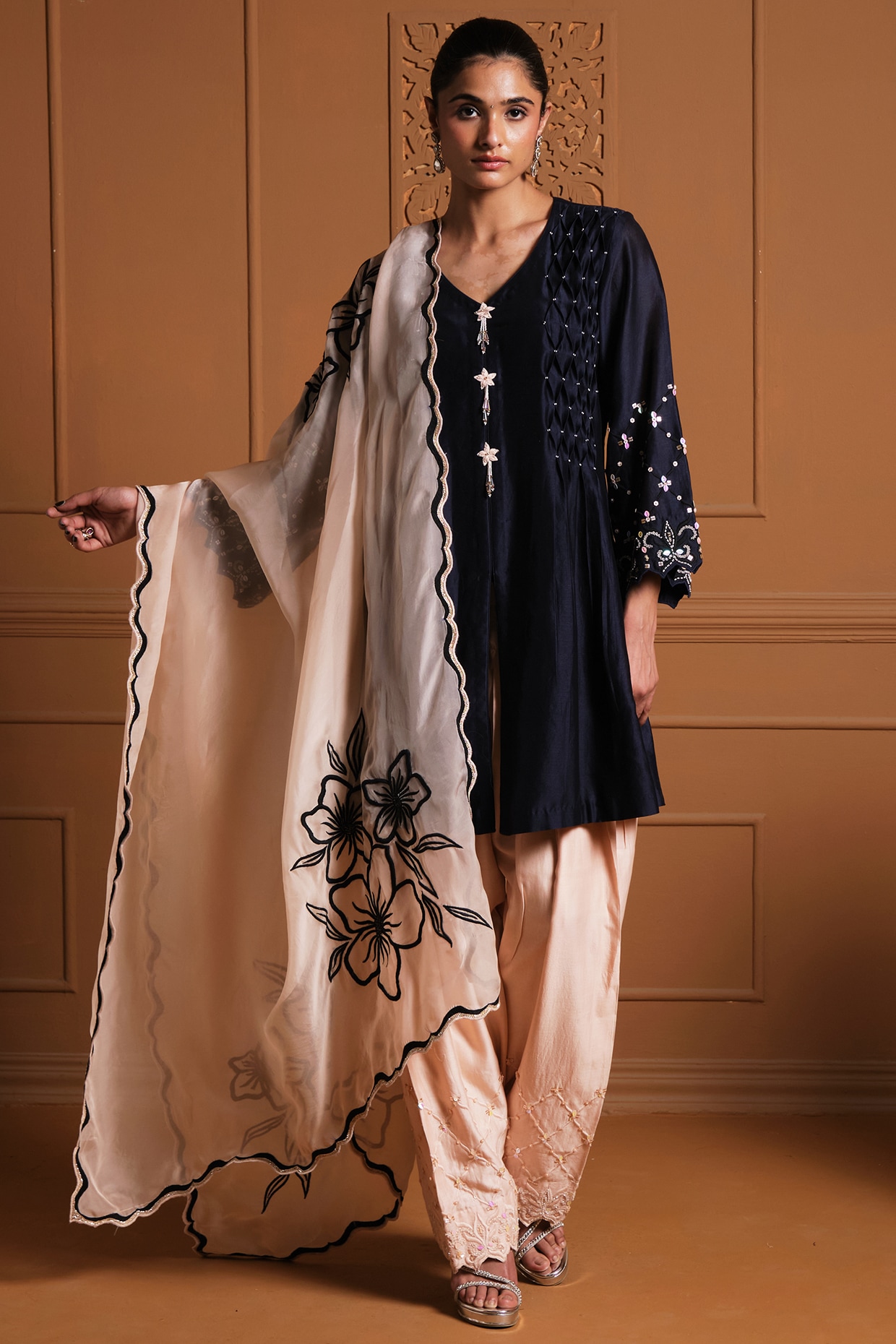 Sonia Khatri Midnight Blue Silk Kurta Set